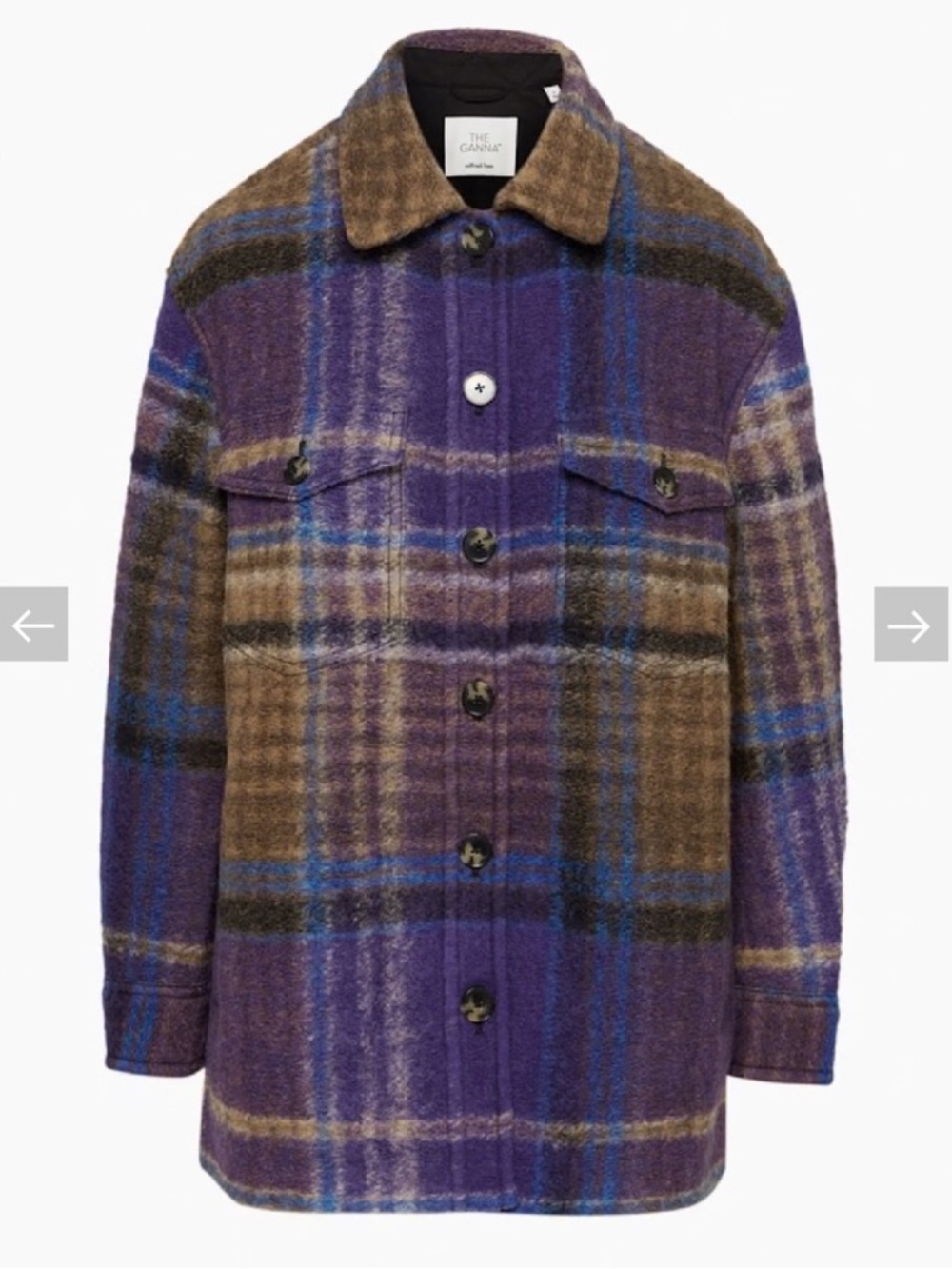 Wilfred Free The Ganna™ Utility Shirt Jacket Purple Blue Brown size Small - Picture 6 of 16